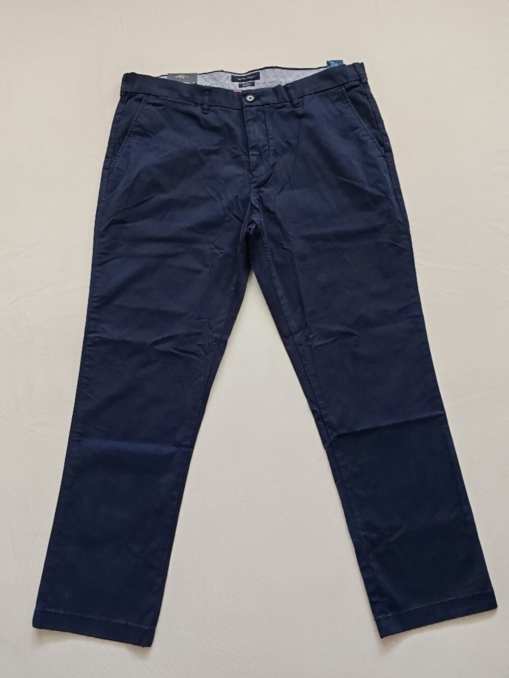 NWT Tommy Hilfiger TH Flex Slim Fit Chino Pants Navy Blue 38x30